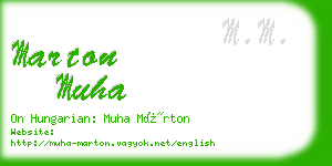 marton muha business card